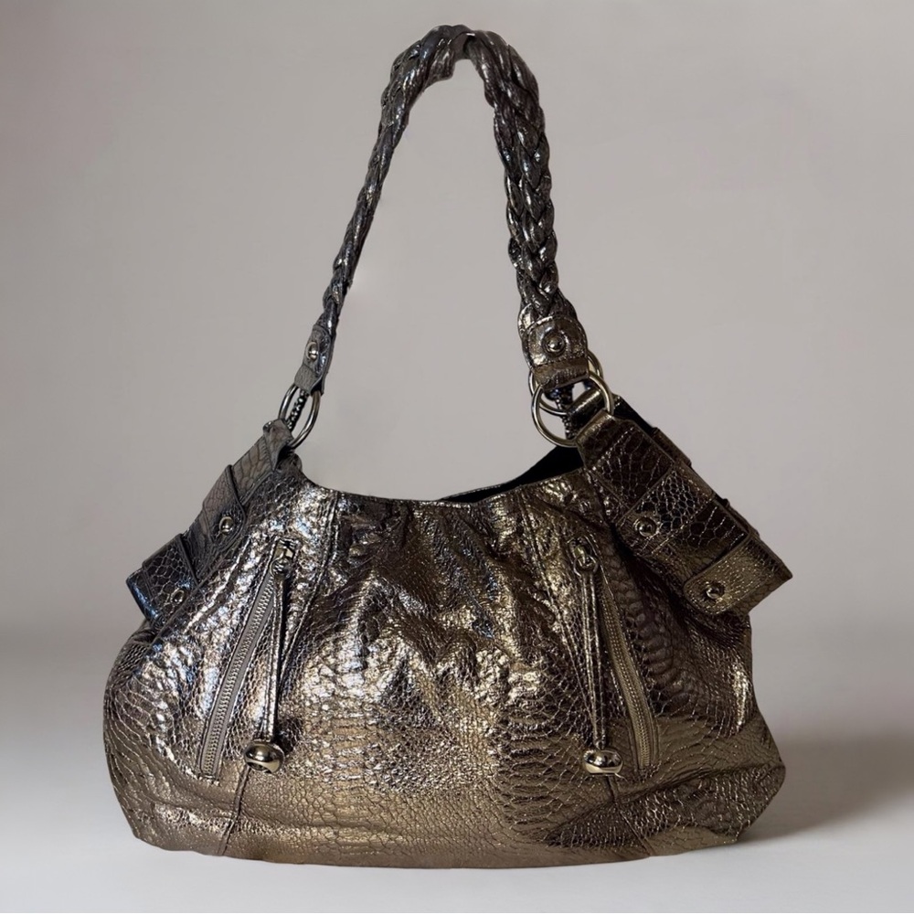 Metallic Textured Shoulder Bag